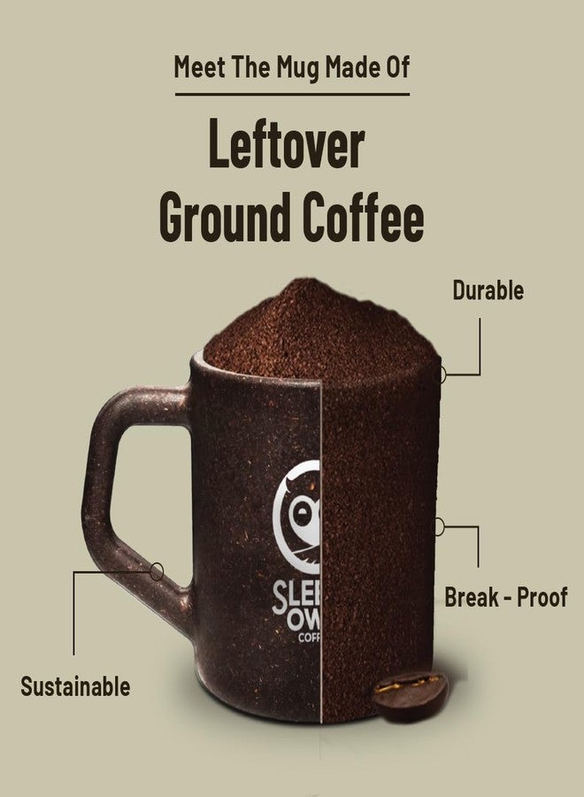 Sleepy Owl Coffee Mugs Set of 2 (200ml) with 5 Free Coffee Sachets | Eco-Friendly & Sustainable Cup | Microwave Safe | 100% Arabica Coffee with Mug - Image 3